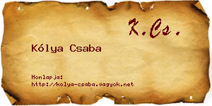 Kólya Csaba névjegykártya