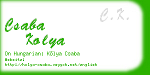 csaba kolya business card
